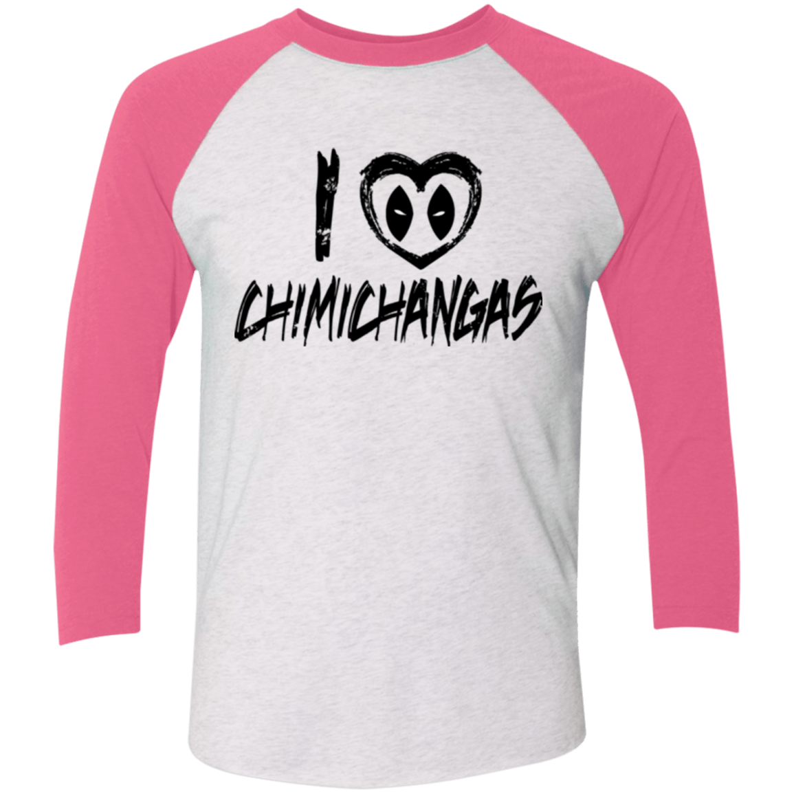 T-Shirts Heather White/Vintage Pink / X-Small I Love Chimichangas Men's Triblend 3/4 Sleeve