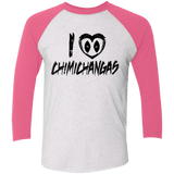 T-Shirts Heather White/Vintage Pink / X-Small I Love Chimichangas Men's Triblend 3/4 Sleeve