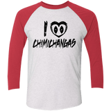 T-Shirts Heather White/Vintage Red / X-Small I Love Chimichangas Men's Triblend 3/4 Sleeve