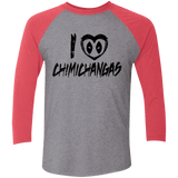 T-Shirts Premium Heather/ Vintage Red / X-Small I Love Chimichangas Men's Triblend 3/4 Sleeve