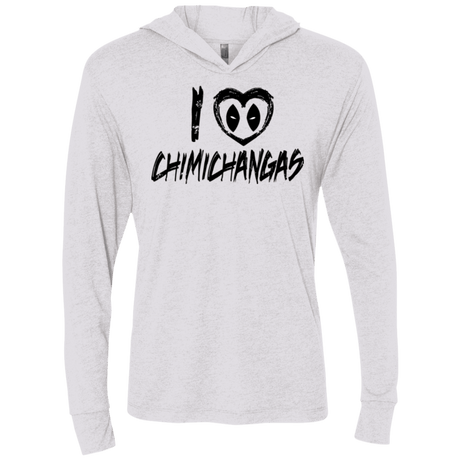 T-Shirts Heather White / X-Small I Love Chimichangas Triblend Long Sleeve Hoodie Tee