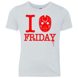 T-Shirts Heather White / YXS I Love Friday Youth Triblend T-Shirt