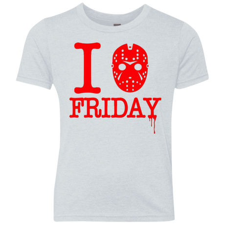 T-Shirts Heather White / YXS I Love Friday Youth Triblend T-Shirt