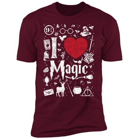 T-Shirts Maroon / S I Love Magic Men's Premium T-Shirt