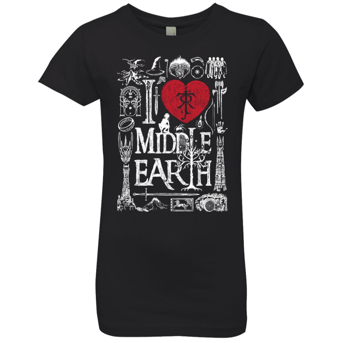T-Shirts Black / YXS I Love Middle Earth Girls Premium T-Shirt