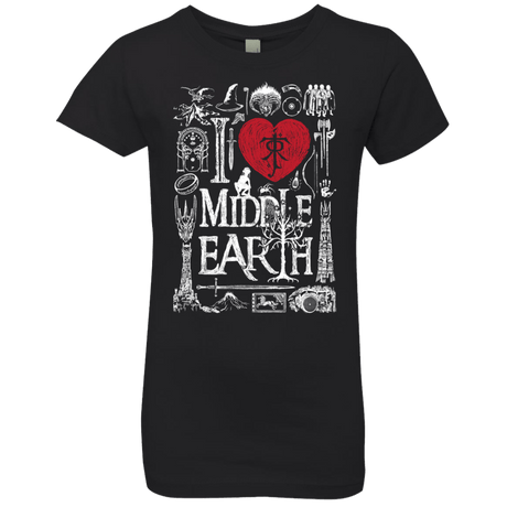 T-Shirts Black / YXS I Love Middle Earth Girls Premium T-Shirt