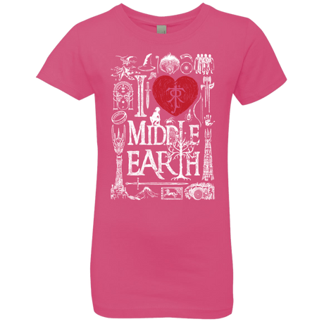 T-Shirts Hot Pink / YXS I Love Middle Earth Girls Premium T-Shirt