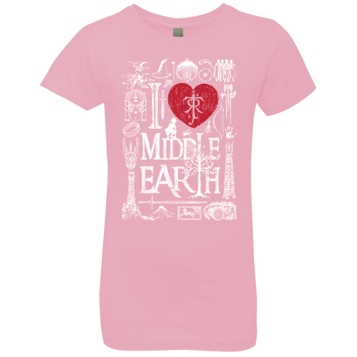 T-Shirts Light Pink / YXS I Love Middle Earth Girls Premium T-Shirt