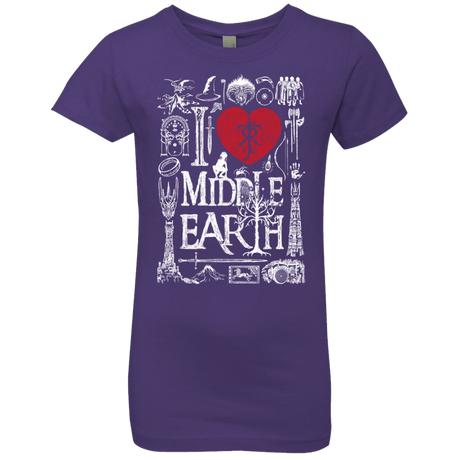 T-Shirts Purple Rush / YXS I Love Middle Earth Girls Premium T-Shirt