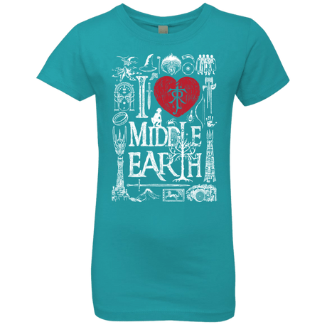 T-Shirts Tahiti Blue / YXS I Love Middle Earth Girls Premium T-Shirt