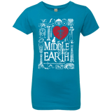 T-Shirts Turquoise / YXS I Love Middle Earth Girls Premium T-Shirt