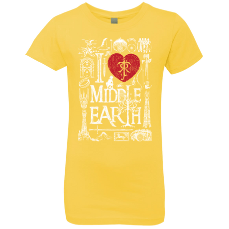 T-Shirts Vibrant Yellow / YXS I Love Middle Earth Girls Premium T-Shirt
