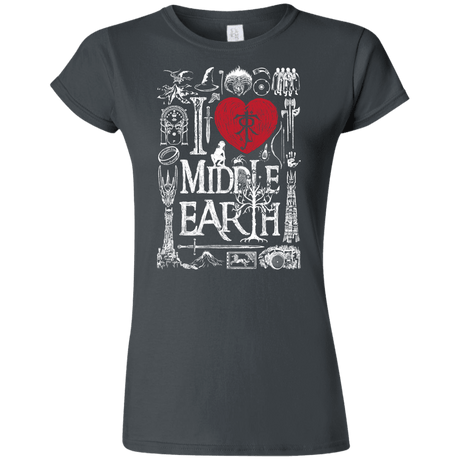 T-Shirts Charcoal / S I Love Middle Earth Junior Slimmer-Fit T-Shirt