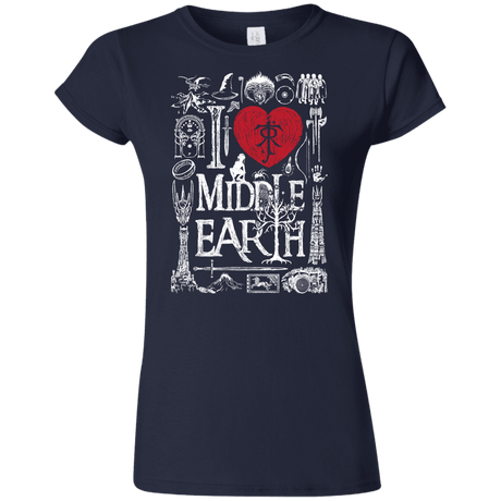 T-Shirts Navy / S I Love Middle Earth Junior Slimmer-Fit T-Shirt
