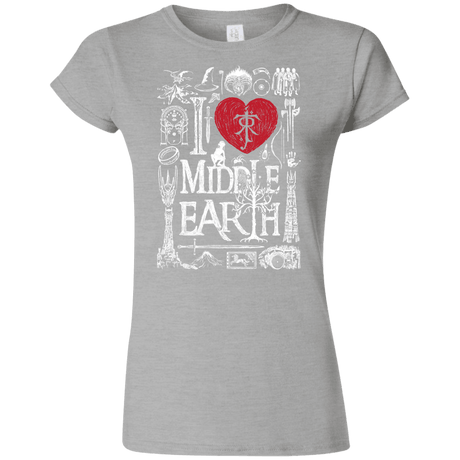 T-Shirts Sport Grey / S I Love Middle Earth Junior Slimmer-Fit T-Shirt