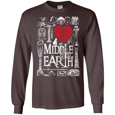 T-Shirts Dark Chocolate / S I Love Middle Earth Men's Long Sleeve T-Shirt