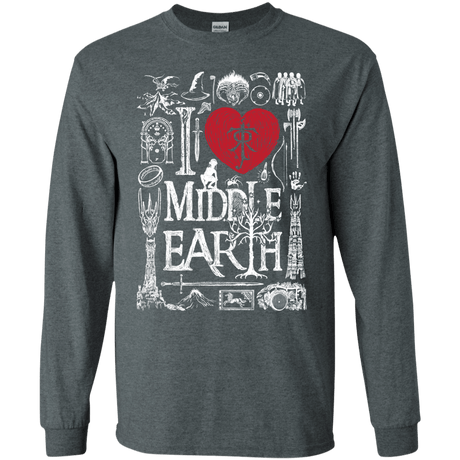 T-Shirts Dark Heather / S I Love Middle Earth Men's Long Sleeve T-Shirt