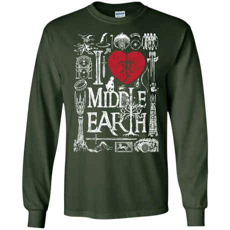 T-Shirts Forest Green / S I Love Middle Earth Men's Long Sleeve T-Shirt
