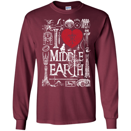 T-Shirts Maroon / S I Love Middle Earth Men's Long Sleeve T-Shirt