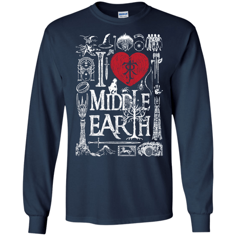 T-Shirts Navy / S I Love Middle Earth Men's Long Sleeve T-Shirt