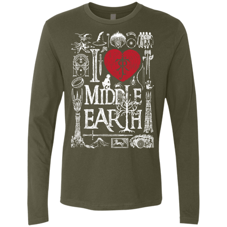 T-Shirts Military Green / S I Love Middle Earth Men's Premium Long Sleeve