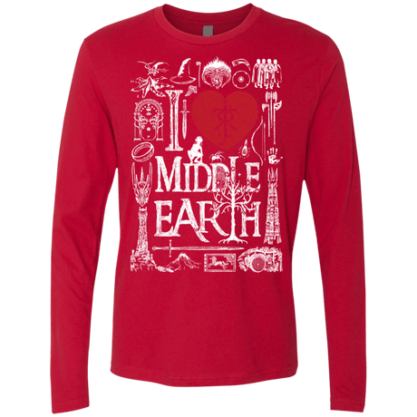 T-Shirts Red / S I Love Middle Earth Men's Premium Long Sleeve