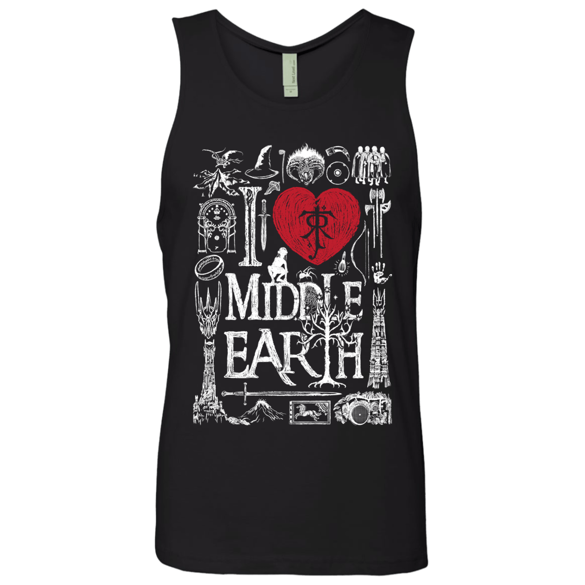 T-Shirts Black / S I Love Middle Earth Men's Premium Tank Top