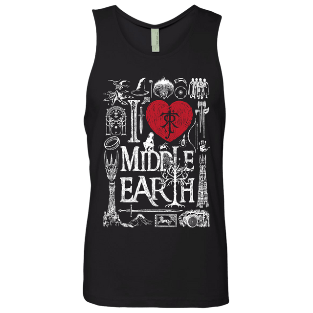 T-Shirts Black / S I Love Middle Earth Men's Premium Tank Top