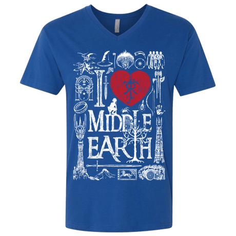 T-Shirts Royal / X-Small I Love Middle Earth Men's Premium V-Neck