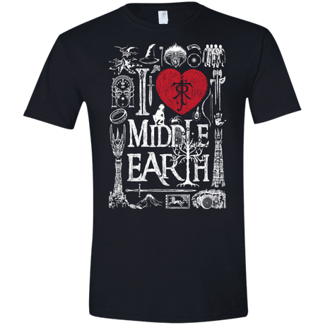 T-Shirts Black / X-Small I Love Middle Earth Men's Semi-Fitted Softstyle