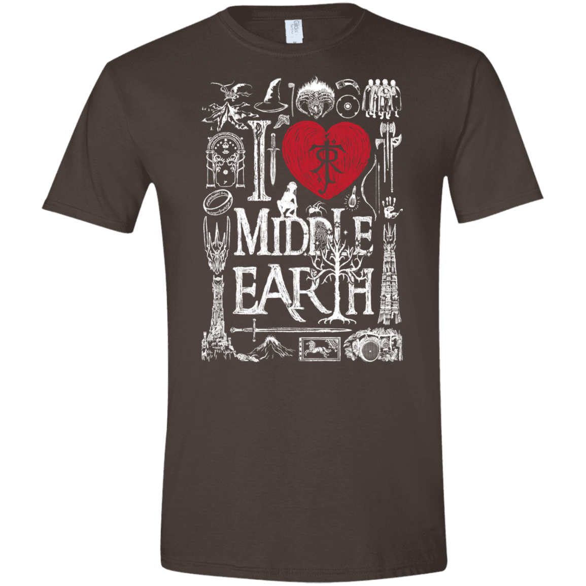 T-Shirts Dark Chocolate / S I Love Middle Earth Men's Semi-Fitted Softstyle