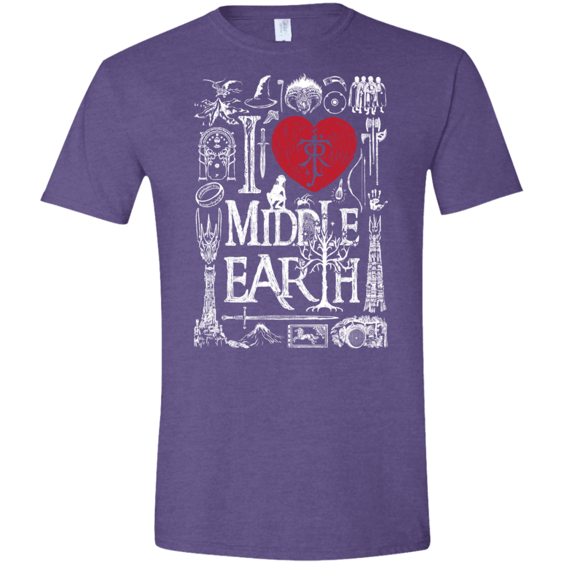 T-Shirts Heather Purple / S I Love Middle Earth Men's Semi-Fitted Softstyle