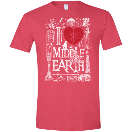 T-Shirts Heather Red / S I Love Middle Earth Men's Semi-Fitted Softstyle