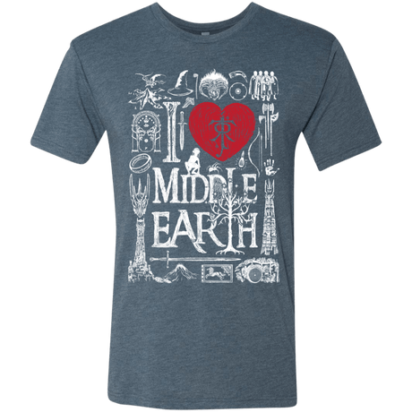 T-Shirts Indigo / S I Love Middle Earth Men's Triblend T-Shirt