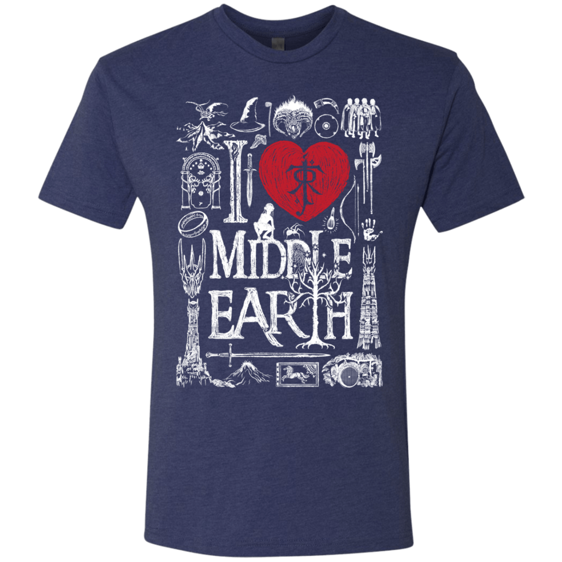 T-Shirts Vintage Navy / S I Love Middle Earth Men's Triblend T-Shirt