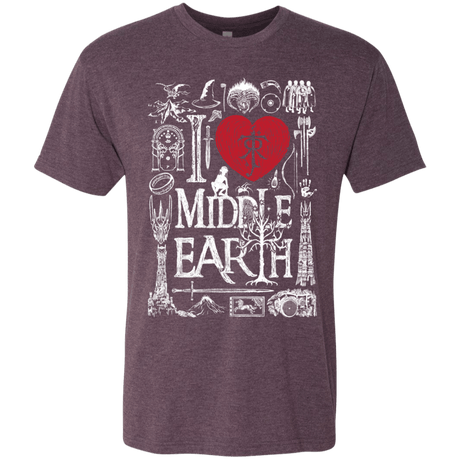 T-Shirts Vintage Purple / S I Love Middle Earth Men's Triblend T-Shirt