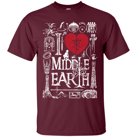 T-Shirts Maroon / S I Love Middle Earth T-Shirt