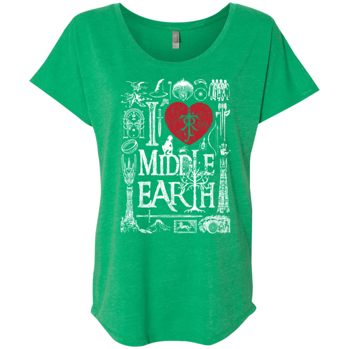 T-Shirts Envy / X-Small I Love Middle Earth Triblend Dolman Sleeve