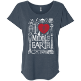 T-Shirts Indigo / X-Small I Love Middle Earth Triblend Dolman Sleeve