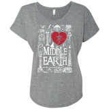 T-Shirts Premium Heather / X-Small I Love Middle Earth Triblend Dolman Sleeve