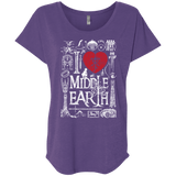 T-Shirts Purple Rush / X-Small I Love Middle Earth Triblend Dolman Sleeve