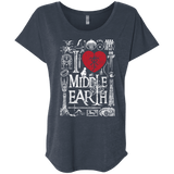 T-Shirts Vintage Navy / X-Small I Love Middle Earth Triblend Dolman Sleeve