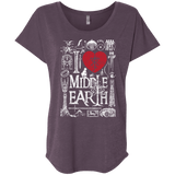 T-Shirts Vintage Purple / X-Small I Love Middle Earth Triblend Dolman Sleeve