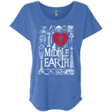 T-Shirts Vintage Royal / X-Small I Love Middle Earth Triblend Dolman Sleeve