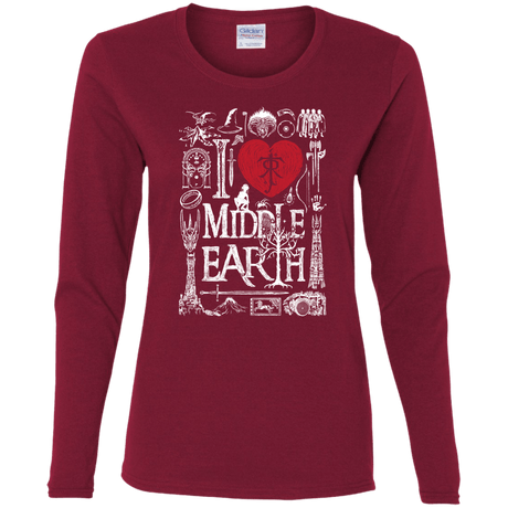 T-Shirts Cardinal / S I Love Middle Earth Women's Long Sleeve T-Shirt