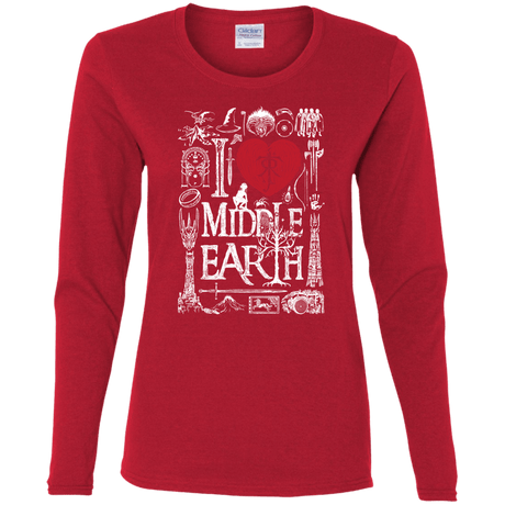 T-Shirts Red / S I Love Middle Earth Women's Long Sleeve T-Shirt