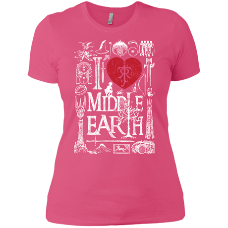 T-Shirts Hot Pink / X-Small I Love Middle Earth Women's Premium T-Shirt