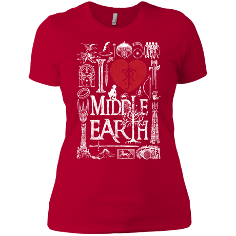 T-Shirts Red / X-Small I Love Middle Earth Women's Premium T-Shirt