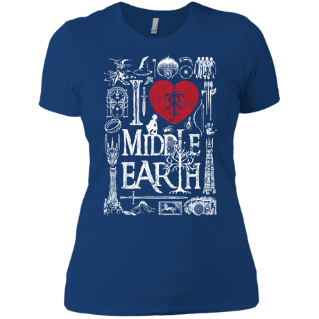 T-Shirts Royal / X-Small I Love Middle Earth Women's Premium T-Shirt