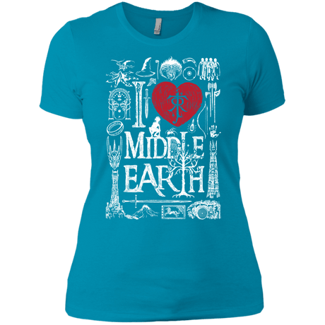T-Shirts Turquoise / X-Small I Love Middle Earth Women's Premium T-Shirt